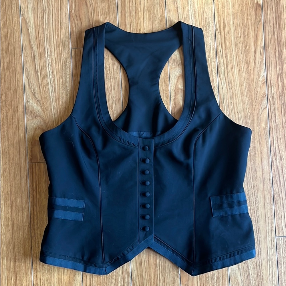 International Concept Black Sleeveless Buttoned Vest Size 12